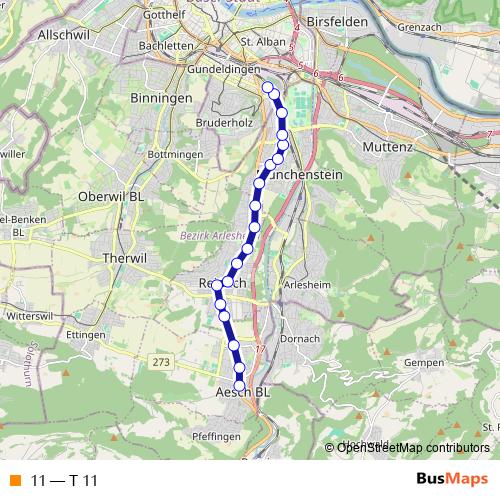 11 tram Line Map