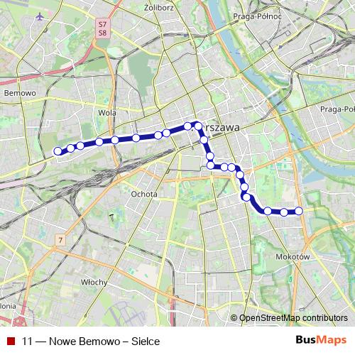 11 tram Line Map