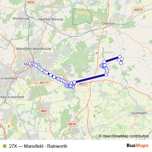 27X bus Line Map
