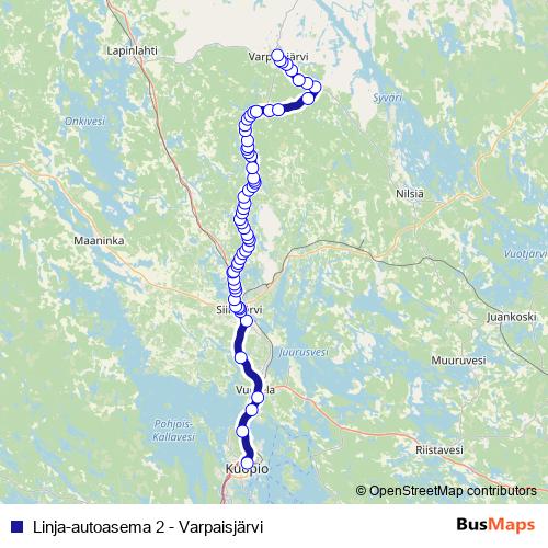 Linja-autoasema 2 - Varpaisjärvi bus Line Map