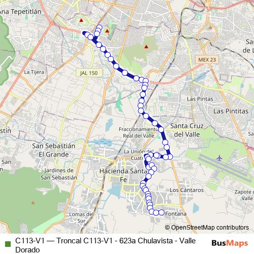 C113-V1 bus Line Map