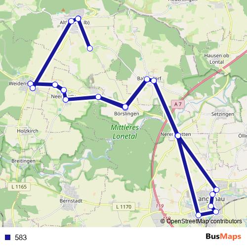 583 bus Line Map