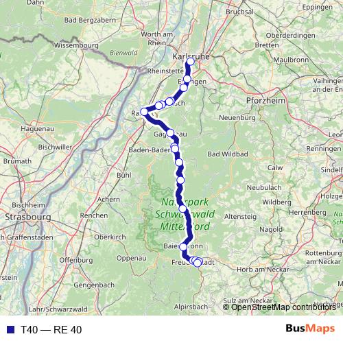 T40 rail Line Map