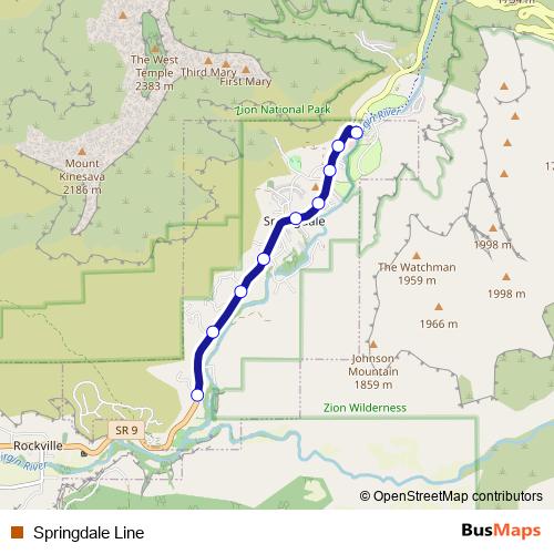Springdale Line bus Line Map