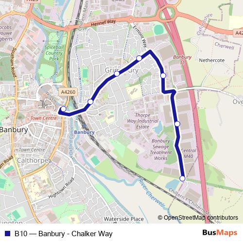 B10 bus Line Map