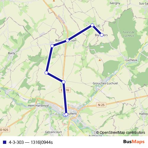 4-3-303 bus Line Map