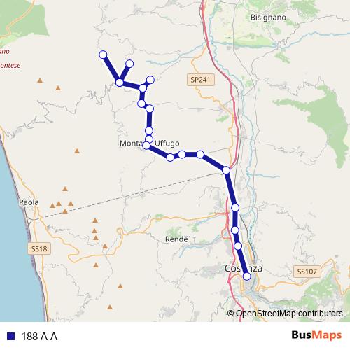 188 A A bus Line Map