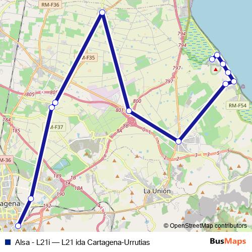 Alsa - L21i bus Line Map
