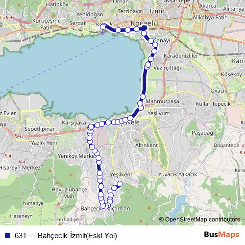 631 bus Line Map