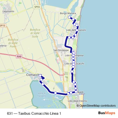 631 bus Line Map
