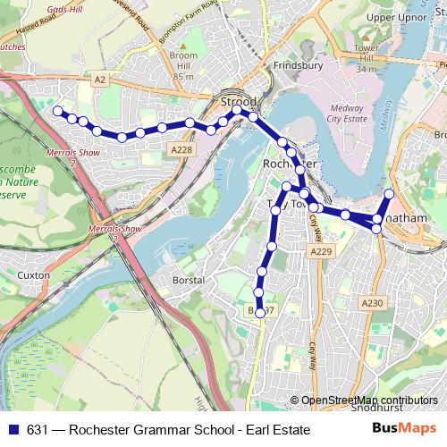 631 bus Line Map