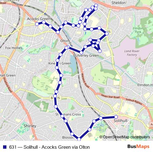 631 bus Line Map
