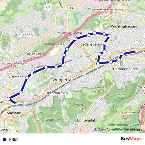 E892 bus Line Map