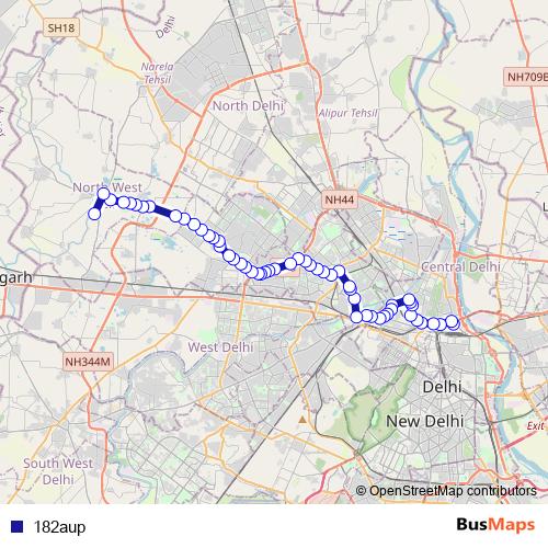182aup bus Line Map
