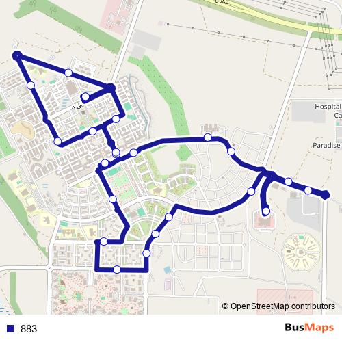 883 bus Line Map