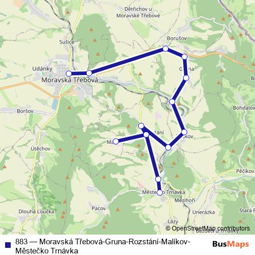 883 bus Line Map