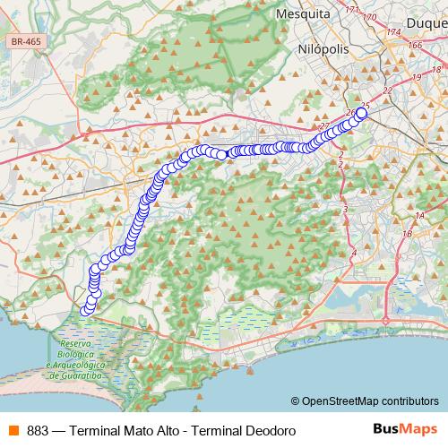 883 bus Line Map