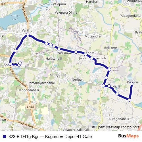 323-B D41g-Kgr bus Line Map