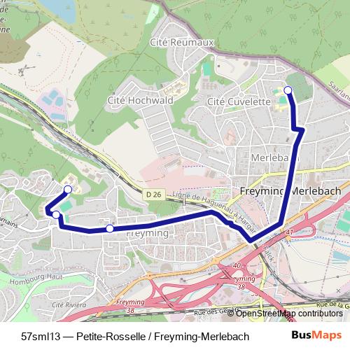 57sml13 bus Line Map
