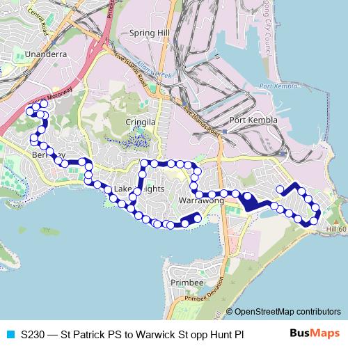 S230 bus Line Map