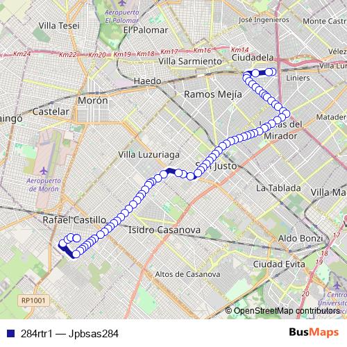 284rtr1 bus Line Map