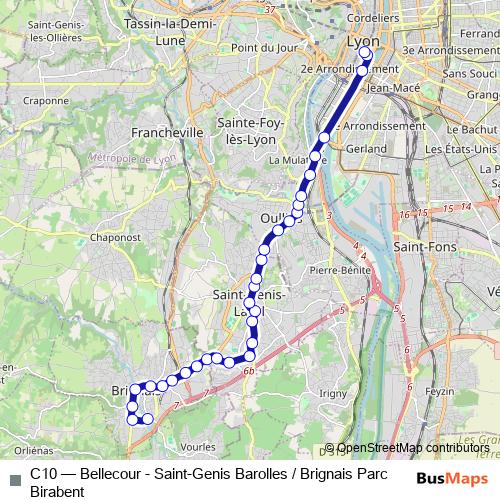 C10 trolleybus Line Map