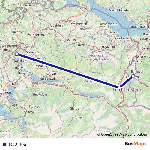 RJX 166 rail Line Map