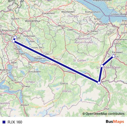 RJX 160 rail Line Map