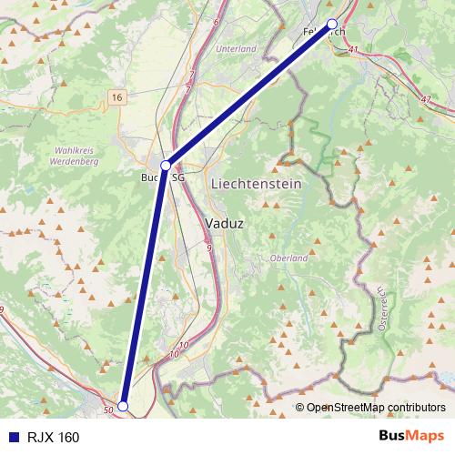 RJX 160 rail Line Map