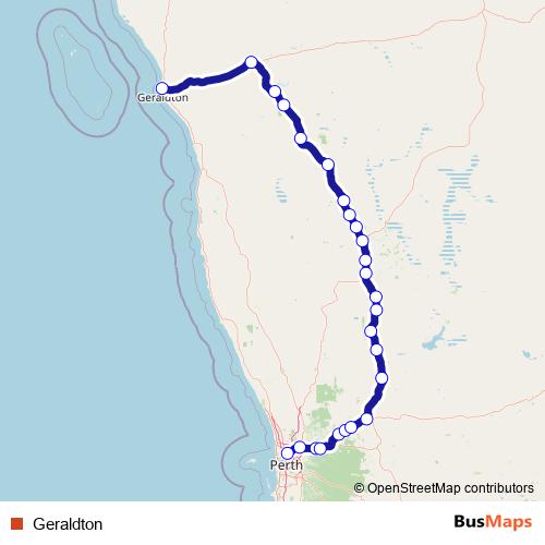 Geraldton bus Line Map