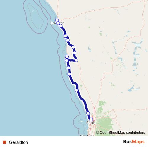 Geraldton bus Line Map