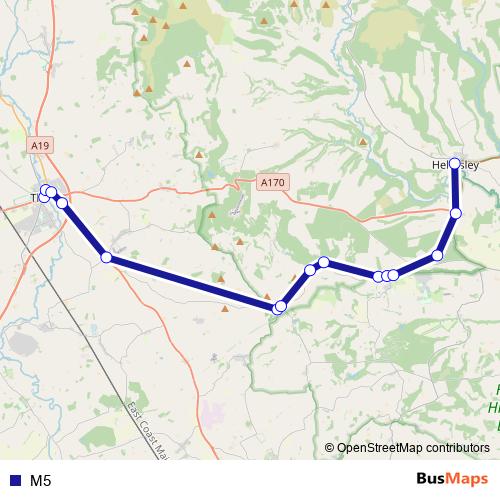 M5 bus Line Map
