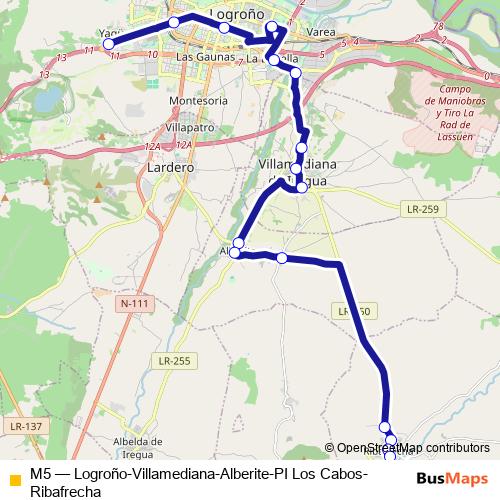 M5 bus Line Map