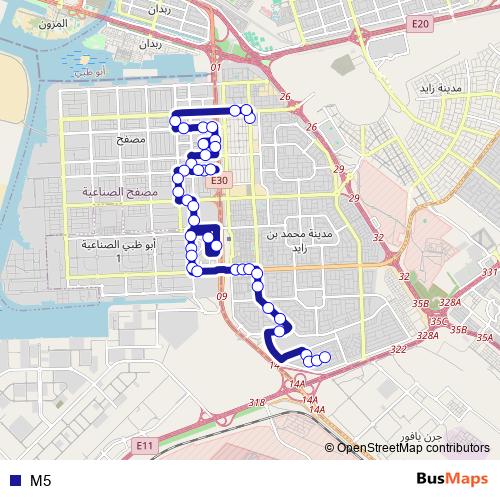 M5 bus Line Map
