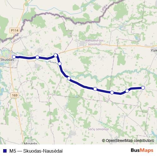 M5 bus Line Map
