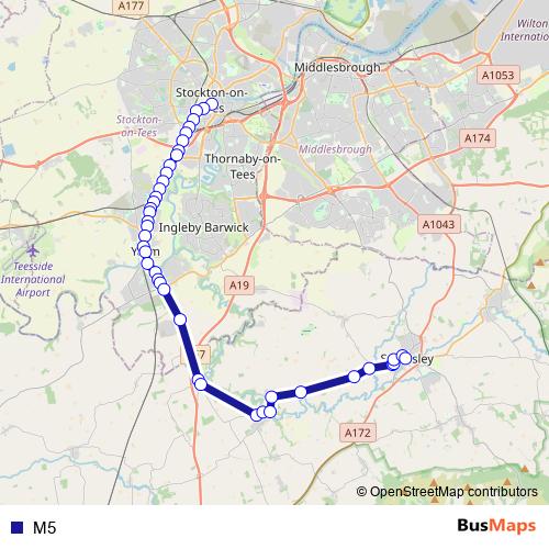 M5 bus Line Map