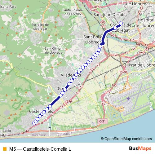 M5 bus Line Map