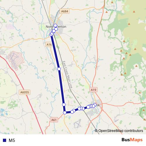 M5 bus Line Map