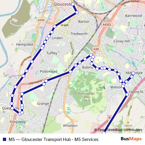 M5 bus Line Map