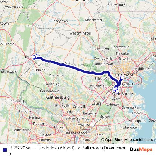 BRS 205a bus Line Map
