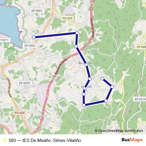 593 bus Line Map