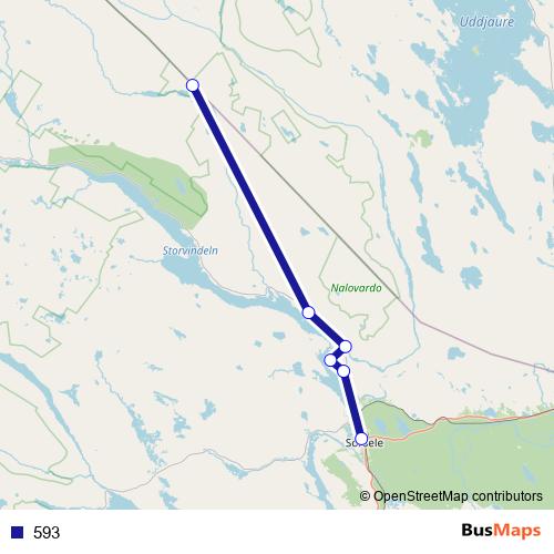 593 bus Line Map