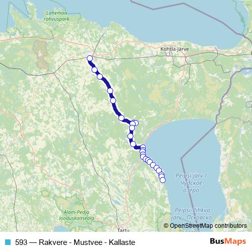 593 bus Line Map