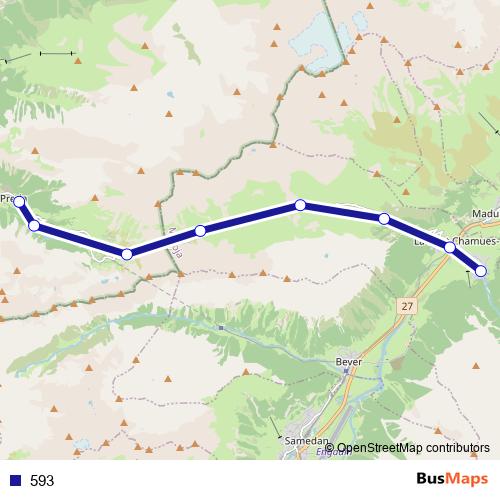593 bus Line Map