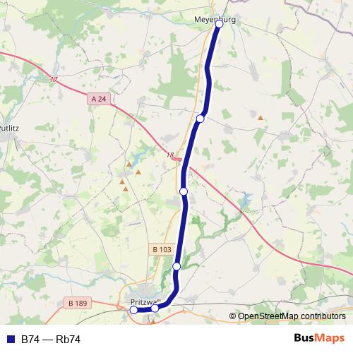 B74 rail Line Map