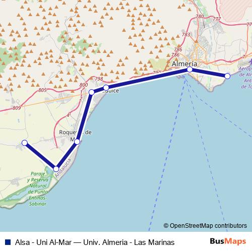 Alsa - Uni Al-Mar bus Line Map