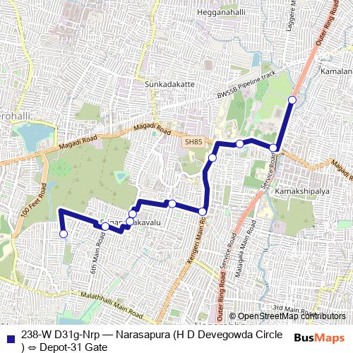 238-W D31g-Nrp bus Line Map