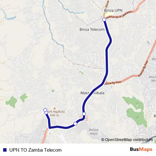 UPN TO Zamba Telecom bus Line Map