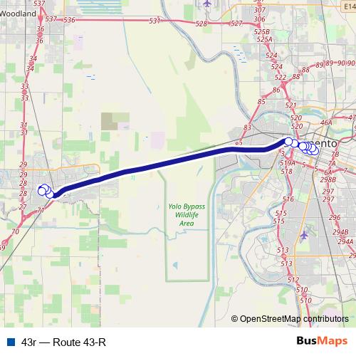 43r bus Line Map
