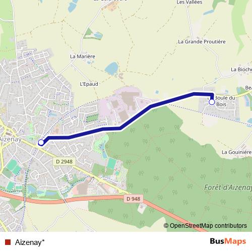 Aizenay* bus Line Map